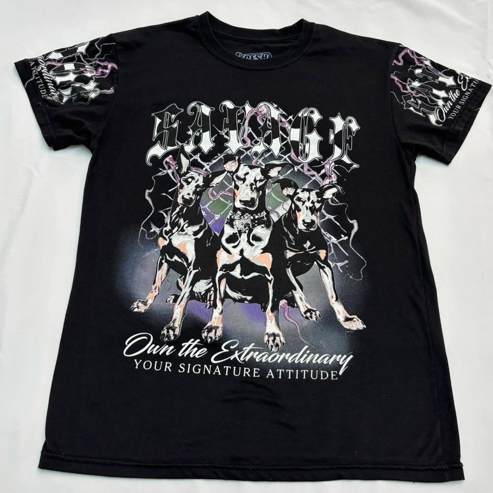 Fresh Laundry Black Graphic Tee Doberman Pinscher